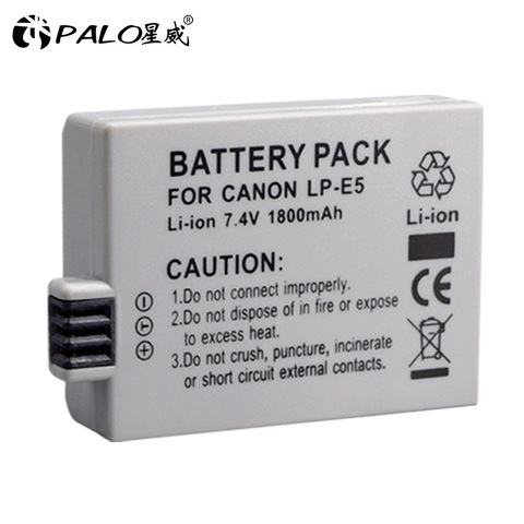 PALO 1800mAh LP-E5 LPE5 LP E5 Camera Li-ion Battery for Canon EOS Rebel XS,Rebel T1i,Rebel XSi,1000D,500D,450D,Kiss X3,X2,F ► Photo 1/5