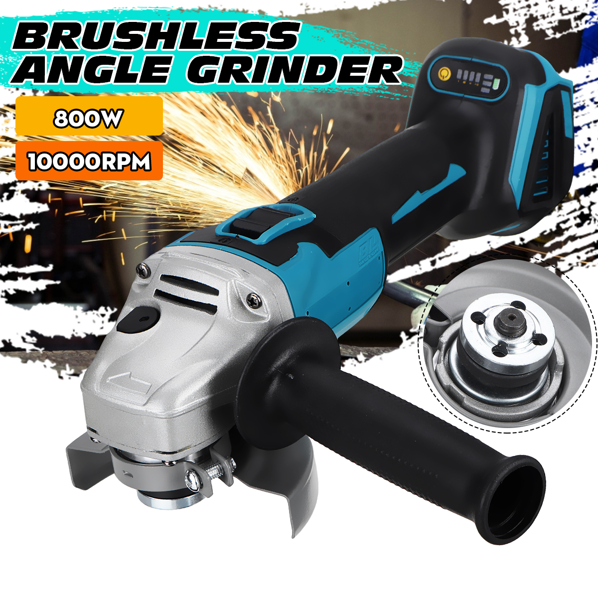 125/100mm 4 Speed Brushless Electric Angle Grinder Grinding Machine Cordless DIY Woodworking Power Tool For 18V Makita Battery ► Photo 1/6