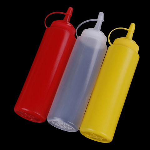 230ml Sauce Vinegar Oil Ketchup Gravy Cruet Kitchen Accessories Gravy Boat Plastic Condiment Dispenser 8oz Squeeze Bottle ► Photo 1/6