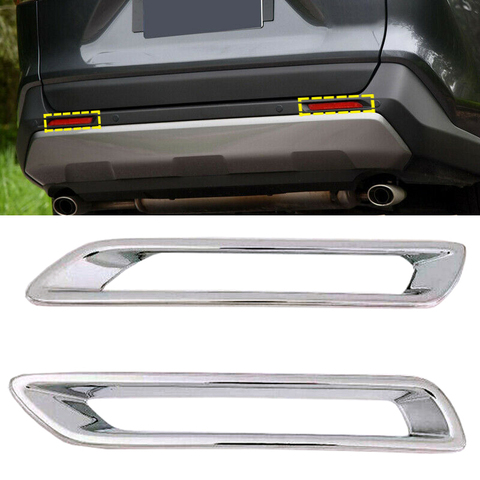 For Toyota Rav4 2022 ABS Chrome /Carbon Fiber Rear Reflector Fog Light Lamp Cover Sticker Decoration Trim Accessories 2Pcs ► Photo 1/6