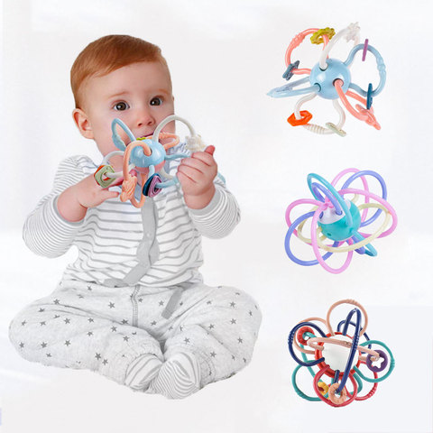 Baby Toys 0 12 Months Grasp Develop Rattle Ball Safe Soft Teething Toys Hand Bell Baby Rattles Educational Toys For Babies ► Photo 1/6