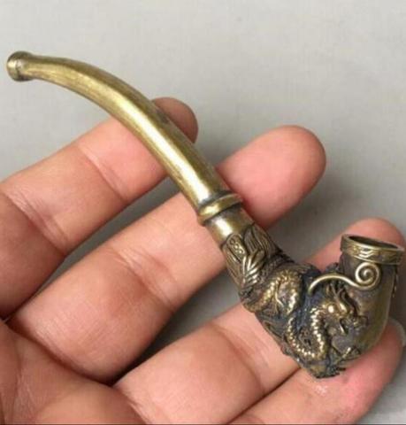 Copper Statue Chinese pure brass Carving dragon cigarette holders small statue ► Photo 1/6