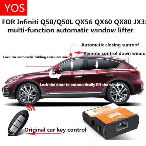 Automatic window closer FOR Infiniti QX50 Q50L QX56 QX60 QX80 JX35 FX 35 Rearview mirror automatic folding modification ► Photo 1/6