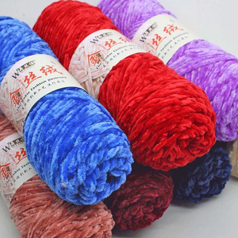 100g Chenille Velvet Thick Yarn Soft Crochet Yarn For Hand Knitting Baby  Sweater Wool Yarn Diy Sewing Thread Wholesale - AliExpress