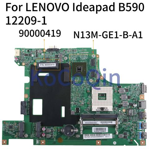 KoCoQin Laptop motherboard For LENOVO Ideapad B580 B590 Mainboard 90000419 12209-1 48.4XB01.011 SLJ8C N13M-GE1-B-A1 ► Photo 1/4