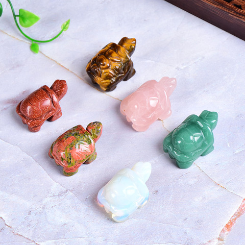 1PC Natural Crystal Rose Quartz Tortoise Amethyst Opal Animals Healing Stone Home Decor Fish Tank Crafts Small Decoration ► Photo 1/6