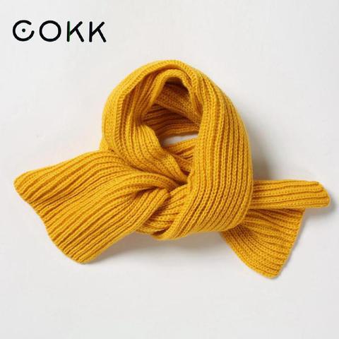 COKK Children Winter Scarf Baby Warm Knitted Scarves For Ladies Boys Girls Soft Kids Scarf Women Thick Warm Black Accessories ► Photo 1/6