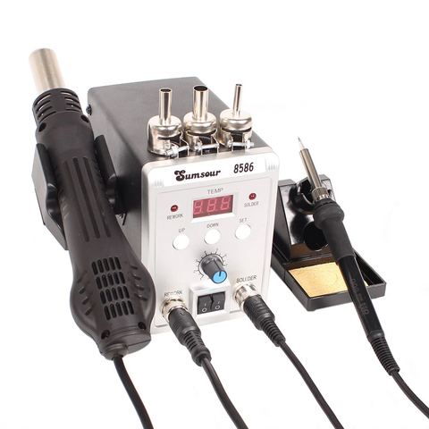 8586 760W 220V 2 in 1 Soldering Station Hot Air Gun Solder Iron SMD BGA Rework Desoldering Welding Repair Tools ► Photo 1/6