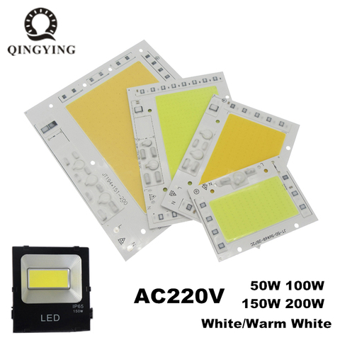 AC220V LED COB 50W 100W 150W 200W Floodlight Module Aluminum Plate White/Warm Chips Smart IC Driver For Spotlight Lamps ► Photo 1/6