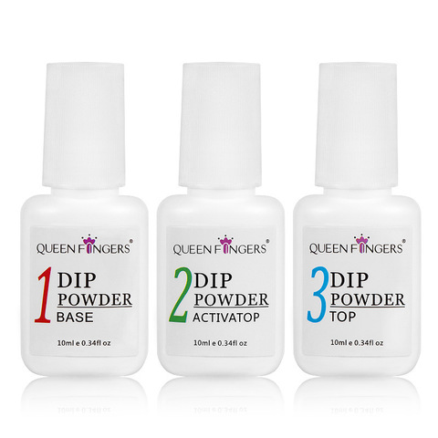 Dip Powder Gel Liquid Activator,Base,Top,Brush Saver 10ml, Dipping Powder Acrylic Nail Pedicure Step1-4, Natural Dry Gel Kit M89 ► Photo 1/6