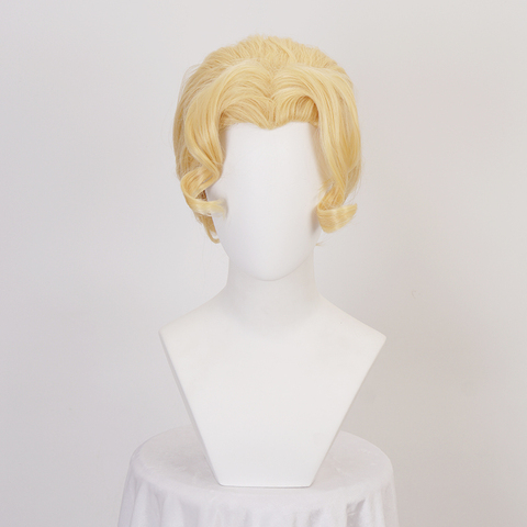 JoJo's Bizarre Adventure Golden Wind Cosplay Kira Yoshikage Golden Styled Heat Resistant Synthetic Cosplay Hair Wig + Wig Cap ► Photo 1/1