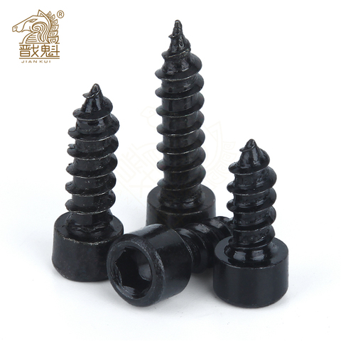 HA [M2 M2.6 M3 M4 M5 M6] Black Cylinder Head Hexagon Head Self-tapping Screws Cup Furniture Speaker Screw ► Photo 1/3