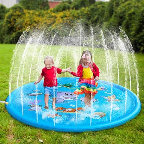 100/170cm Children Play Water Mat Outdoor Game Toy Lawn For Children Summer Pool Kids Games Fun Spray Water Cushion Mat Toys ► Photo 1/6