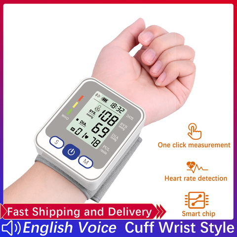 Cuff Wrist Blood Pressure Monitor Digital Automatic Blood Pressure Meter Heart Rate Pulse Portable Sphygmomanometer Tonometer ► Photo 1/6
