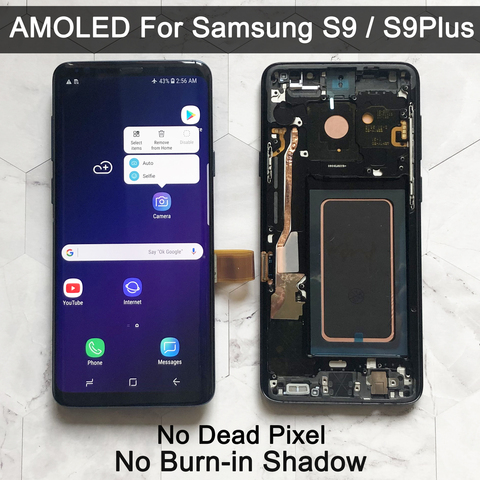 ORIGINAL AMOLED Replacement for SAMSUNG Galaxy S9 G960 S9+ G965 LCD display Touch Screen Digitizer with Frame S9 plus lcd ► Photo 1/6