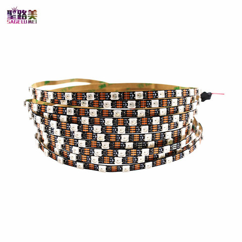 Addressable DC5V White Black PCB WS2812 Pixel LED Strip Light 5mm 5050 RGB 60LEDs/m WS2812 RGB Digital  Dream Color Tape IP20 ► Photo 1/6