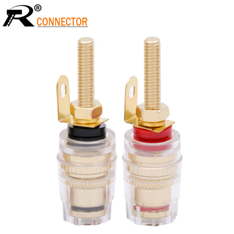 2PCS gold-plated binding post banana socket connector 4mm banana plug amplifier speaker terminals Non-magnetic wire connector ► Photo 1/6