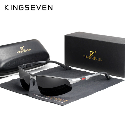 KINGSEVEN 2022 Aluminum Photochromic Sunglasses Men Polarized Vintage Black Driving Sun Glasses For men Oculos De Sol Masculino ► Photo 1/6