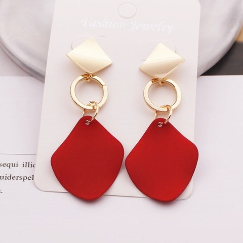 New Fashion Round Waterdrop Pendant Earrings for Women Geometric Metal Square Dangle Earring oorbellen ► Photo 1/6