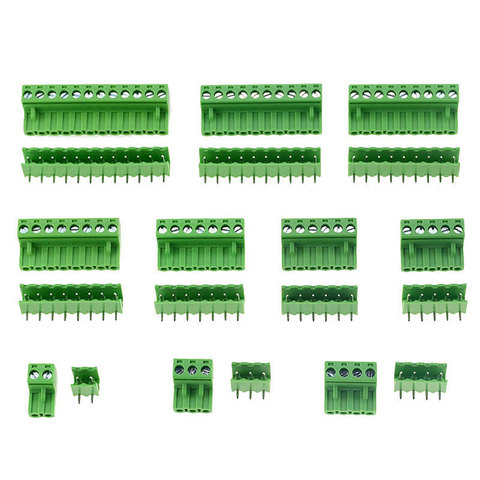 10sets HT5.08 Right Angle 2 3 4 5 6 7 8 9 10 12 pins Terminal plug type 300V 10A 5.08mm pitch PCB connector screw terminal block ► Photo 1/6