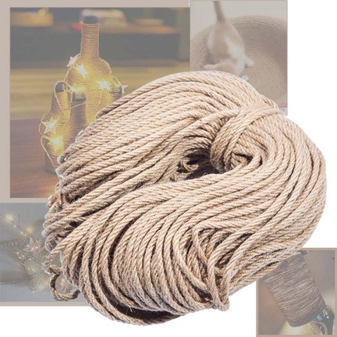 4mm, 5mm, 6mmx100m Sisal Ropes Jute Twine Rope Natural Hemp Cord Decor Cat Pet Scratching Home Art Decor ► Photo 1/6