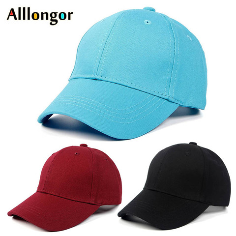 Cap For Boy Baby Cotton 2022 Summer Snapback Kids Baseball Cap Men Women Solid Bone Black Hats for Girls White Red Children ► Photo 1/6