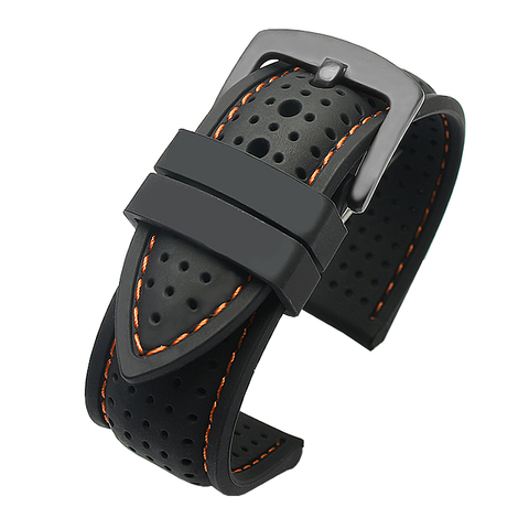 New Breathable Silicone Sports Band for huawei Samsung watchband 20mm 22mm rubber strap for Mido- T-issot O-mega Accessories ► Photo 1/6