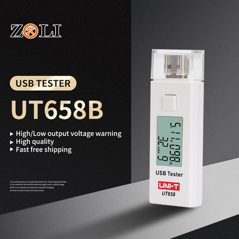 USB Tester Phone Computer Charging Detector Voltage Current Meter Capacity Monitor  dc digital voltmeter UNI-T UT658/UT658B ► Photo 1/6