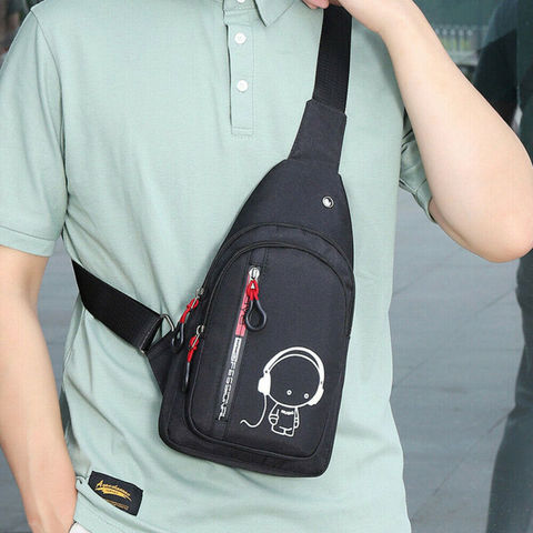 Men Shoulder Sling Backpack Small Chest Bag Outdoor Travel Sport