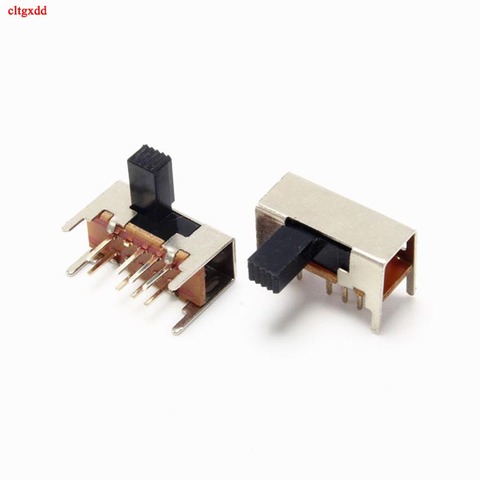 10 Pcs Panel PCB 8 Pin 3 Position 2P3T DP3T Slide Switch Side Knob straight foot switch handle toggle power switch ► Photo 1/6