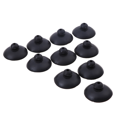 10Pc Aquarium submersible pump aeration pump suction cup Water pipe and wire fixed suction cup Black Soft Silicone Sucker Holder ► Photo 1/6