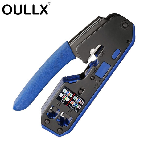 OULLX Multifunctional RJ45 RJ11 Connector Crystal Head 8C8P Network Tool With Wire Stripping Squeeze Crimping Wire Pliers ► Photo 1/6