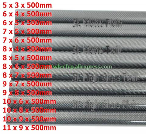 3k Carbon Fiber Tube L 500MM OD 5mm 6mm 7mm 8mm 9mm 10mm 11mm , with 100% full carbon, Japan 3k improve material ► Photo 1/5