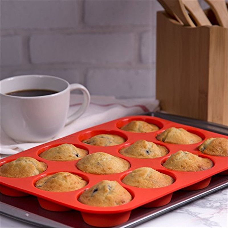 6 pcs Silicone Gâteau Muffin Chocolat Cupcake Liner Baking Cup Cookie Mold Cadeau