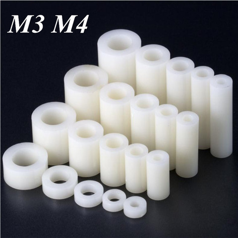 100pcs M3 M4 Nylon spacer ouble-pass standoff Non-Threaded Through column Plastic Washer for PC board Hollow isolation support ► Photo 1/6