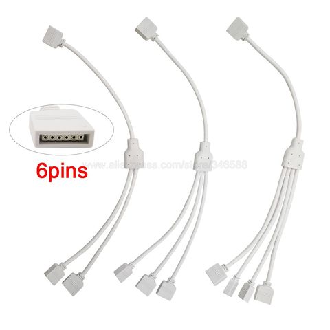 6Pins RGBCCT LED Strip Connector Hub 1 to 2 3 4 Port Splitter Cable 6-Pin Female to Female Connector Wire LED Accessories ► Photo 1/4