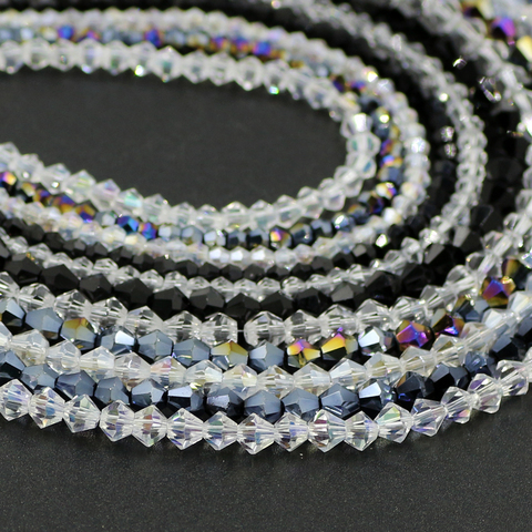 ZHUBI Czech Bicone Beads 2/3/4/5/6/8/10MM Clear Glass Faceted Beaded Crystal Jewelry DIY Making Accessories Needlework Wholesale ► Photo 1/6