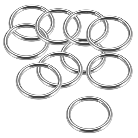 uxcell 10pcs Stainless Steel O Ring 20/30/40/50/60mm Inner Diameter 3/4/5mm Thickness Strapping Welded Round Rings ► Photo 1/1