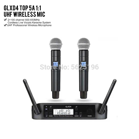 Free shipping!!! Top quality GLXD4 GLXD24 GLXD wireless microphone system mic for karaoke and speech with Beta58 and S.M58 mic ► Photo 1/6