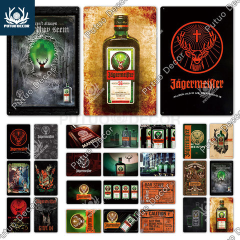 Putuo Decor Jagermeister Metal Sign Vintage Tin Signs Metal Plate Plaque Metal Wall Decor for Pub Bar Man Cave Wall Decoration ► Photo 1/6