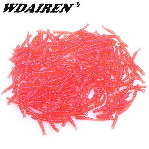 Hot 200pcs shrimp Smell Red worms Fishing lures 2cm rubber bait carp Bass Soft lure set Artificial Silicone Fishing Tackle ► Photo 1/5