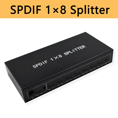 8 Port SPDIF Splitter 1x8 Digital Optical Audio Converter Fiber Toslink 1 input 8 output Support DTS AC3 ► Photo 1/6