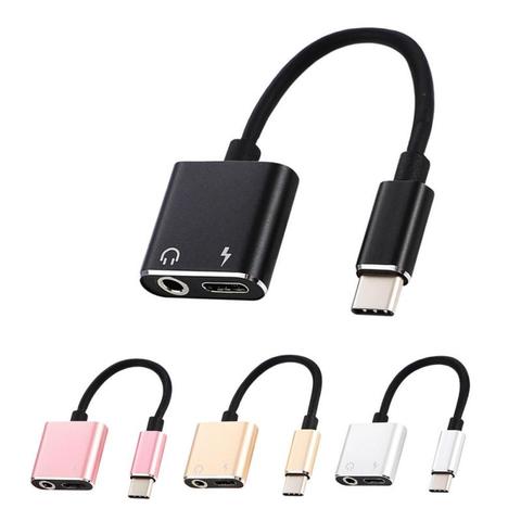 Type C Naar 3.5 Mm Koptelefoon Jack Adapter 2 In 1 Usb C Audio Kabel Converter Opladen Hoofdtelefoon Adapter Voor Huawei Xiaomi ► Photo 1/6