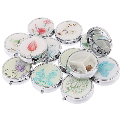 1PCS Medicine Organizer Portable Pill Box Makeup Storage Container  Folding Pill Case Metal Pill Cutte ► Photo 1/6