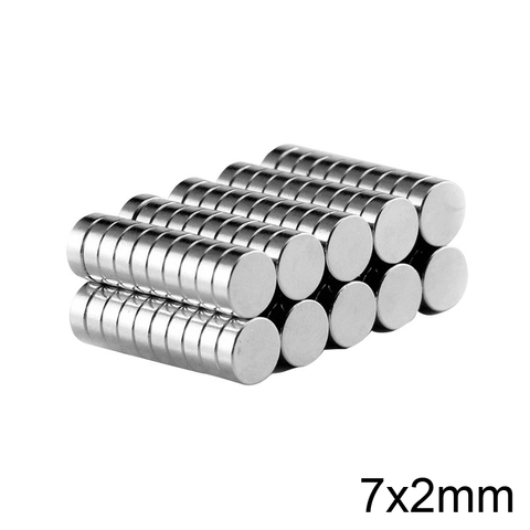 20~500pcs 7*2 mm Disc Neodymium magnet 7x2mm N35 Round NdFeB Dia 7x2 Powerful Strong Magnetic Magnets For Craft 7 mm x 2 mm ► Photo 1/6