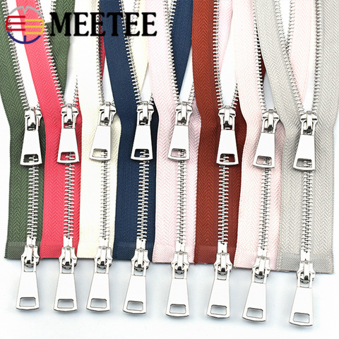 Meetee 120cm 5# Metal Zippers Double Slider Open End Zip DIY Sewing Tools Down Jacket Coat Clothing Tailor Repair Accessories ► Photo 1/6