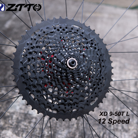 ZTTO MTB 12S 9-50T Cassette 12Speed XD Cassette Black 532g 556% RANGE 12s 9-50t L Cassette 12s Cassette 12v Freewheel Sprocket ► Photo 1/6