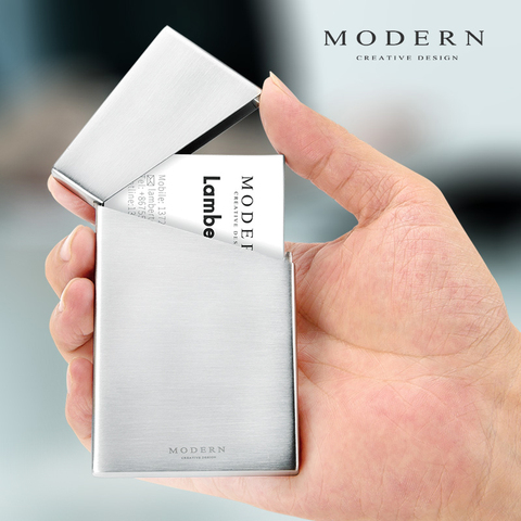 Modern - Brand Stainless Steel Card Holder Minimalism Card Organizer Business and Credit Card Case ► Photo 1/5