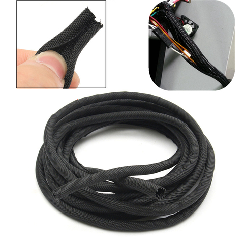 3M 5mm Black Wrap Braided Cable Sleeve General Wire Pipe Hose Indoor Wiring Protection Flexible Nylon Sleeve ► Photo 1/4