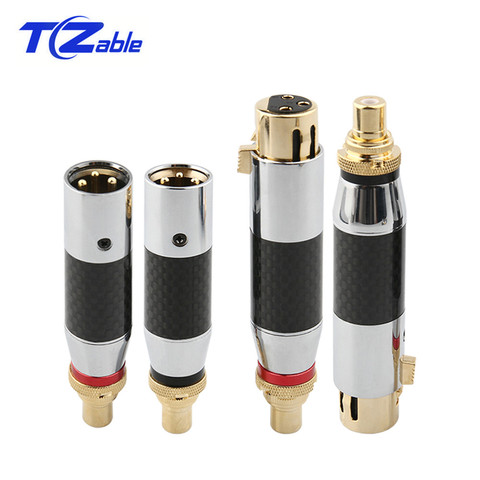 RCA To XLR 3pin Connector Carbon Fiber Copper RCA Audio Jack Speaker Connectors Female Male XLR Converter Microphone XLR Cable ► Photo 1/6